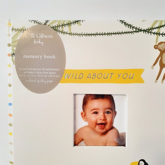 WILD ABOUT YOU CR Gibson First 5 Years Baby Album / MemoryBook / Keepsake NEW - Picture 2 of 8